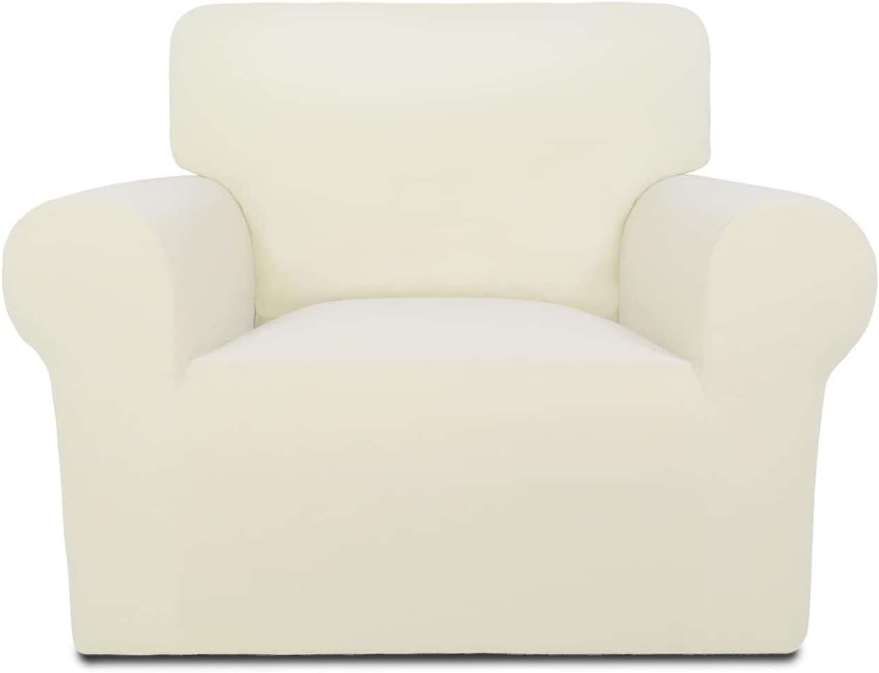 PureFit Super Stretch Chair Sofa Slipcover – Spandex Non Slip Soft Couch Sofa Cover, Washable Furniture Protector with Non Skid Foam and Elastic Bottom for Kids, Pets （Chair, Dark Gray）