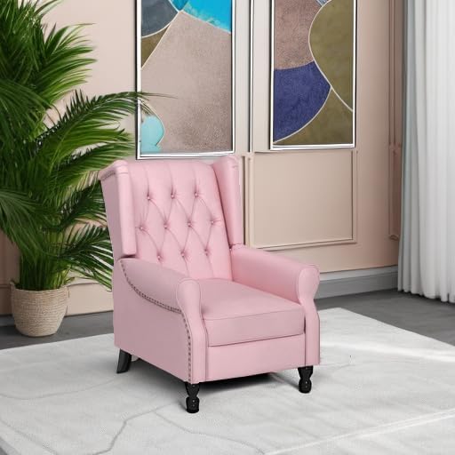 Velvet Accent Chair, Push Back Recliner Chair