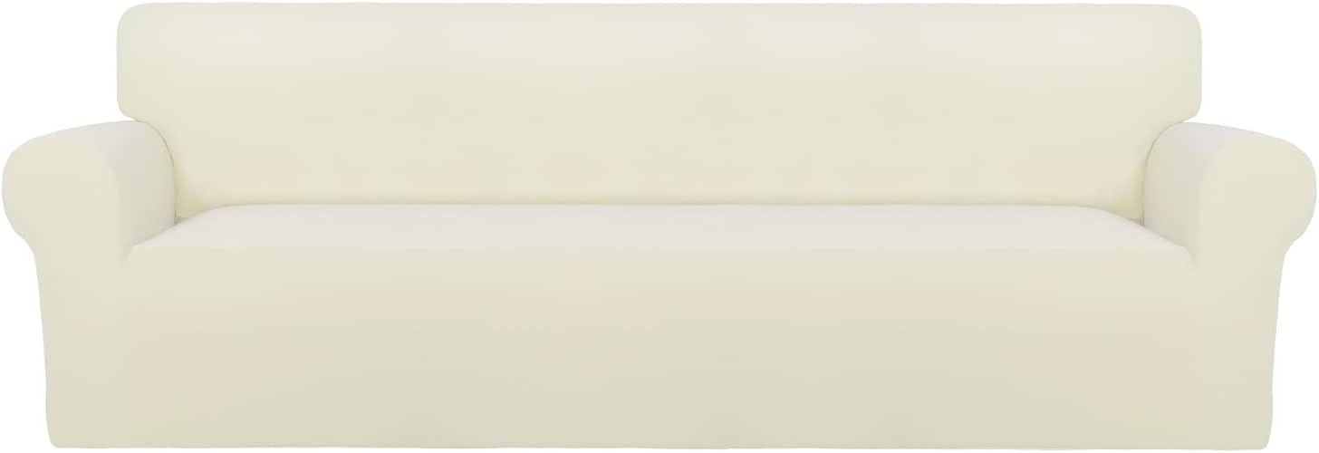 PureFit Super Stretch Chair Sofa Slipcover – Spandex Non Slip Soft Couch Sofa Cover, Washable Furniture Protector with Non Skid Foam and Elastic Bottom for Kids, Pets （Chair, Dark Gray）