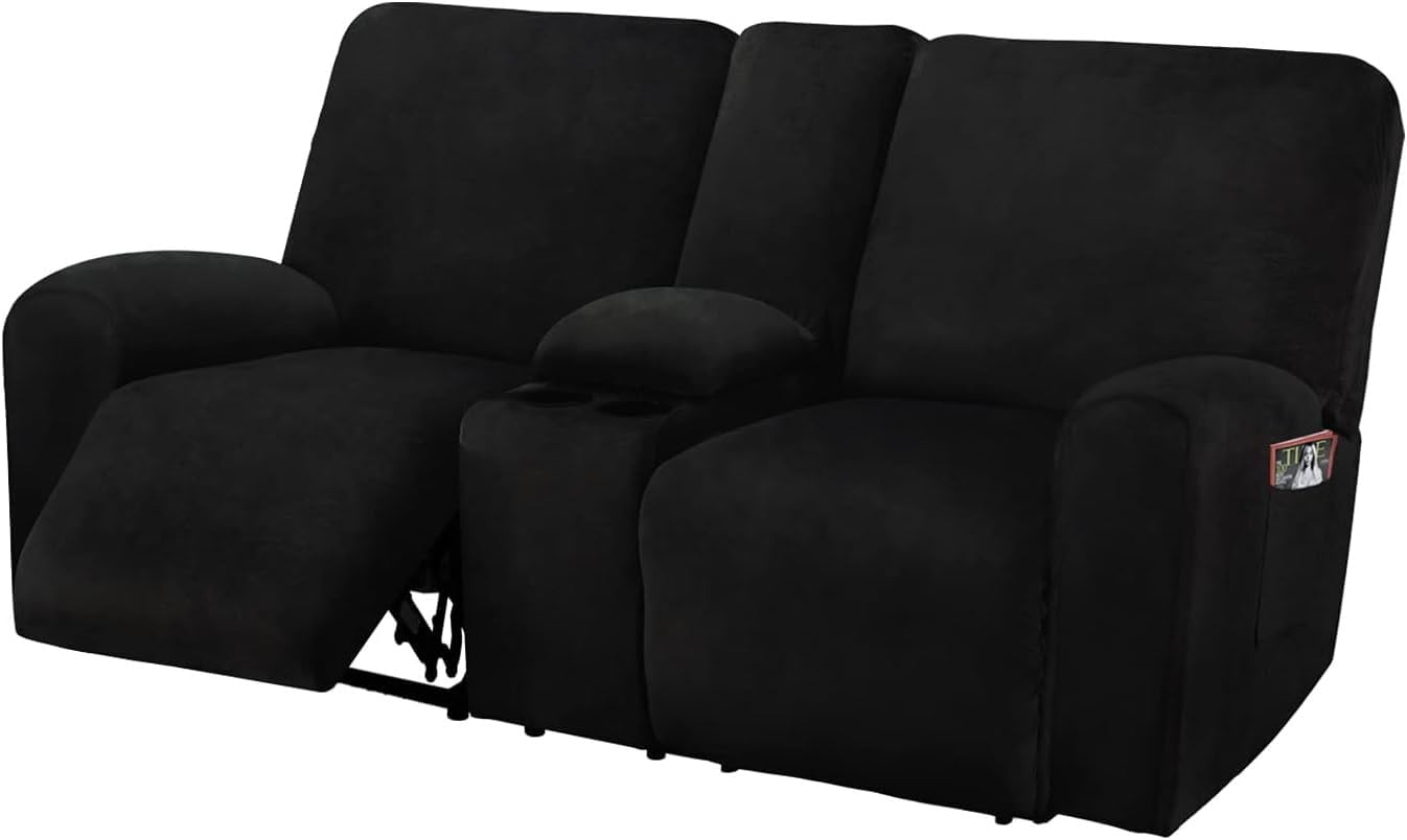 Reclining Love Seat with Middle Console Slipcover