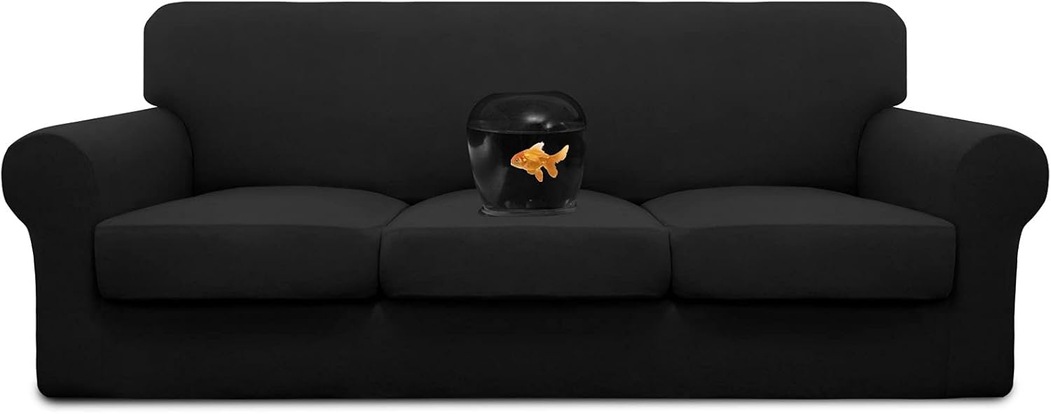 Easy-Going 100% Dual Waterproof 2 Pieces Chair Cover Stretch Soft Couch Cover for Dogs, Sofa Slipcover for 1 Separate Cushion Couch Leakproof Furniture Protector for Kids, Pets Grayish Green