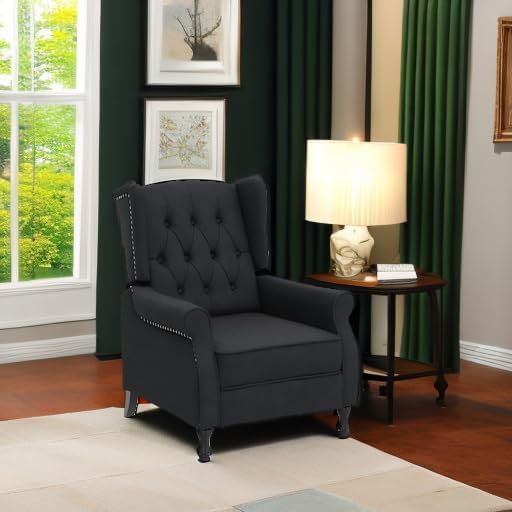 Velvet Accent Chair, Push Back Recliner Chair