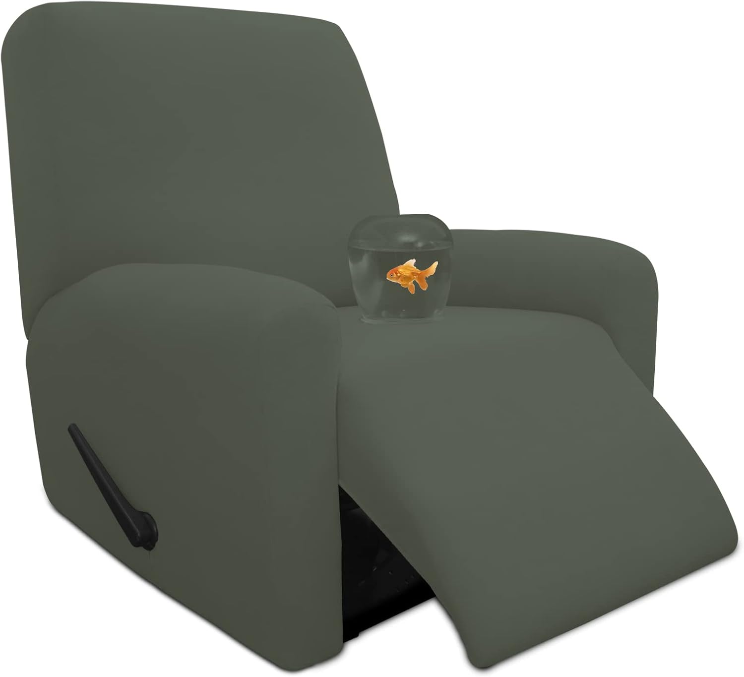 Easy-Going 100% Dual Waterproof 2 Pieces Chair Cover Stretch Soft Couch Cover for Dogs, Sofa Slipcover for 1 Separate Cushion Couch Leakproof Furniture Protector for Kids, Pets Grayish Green