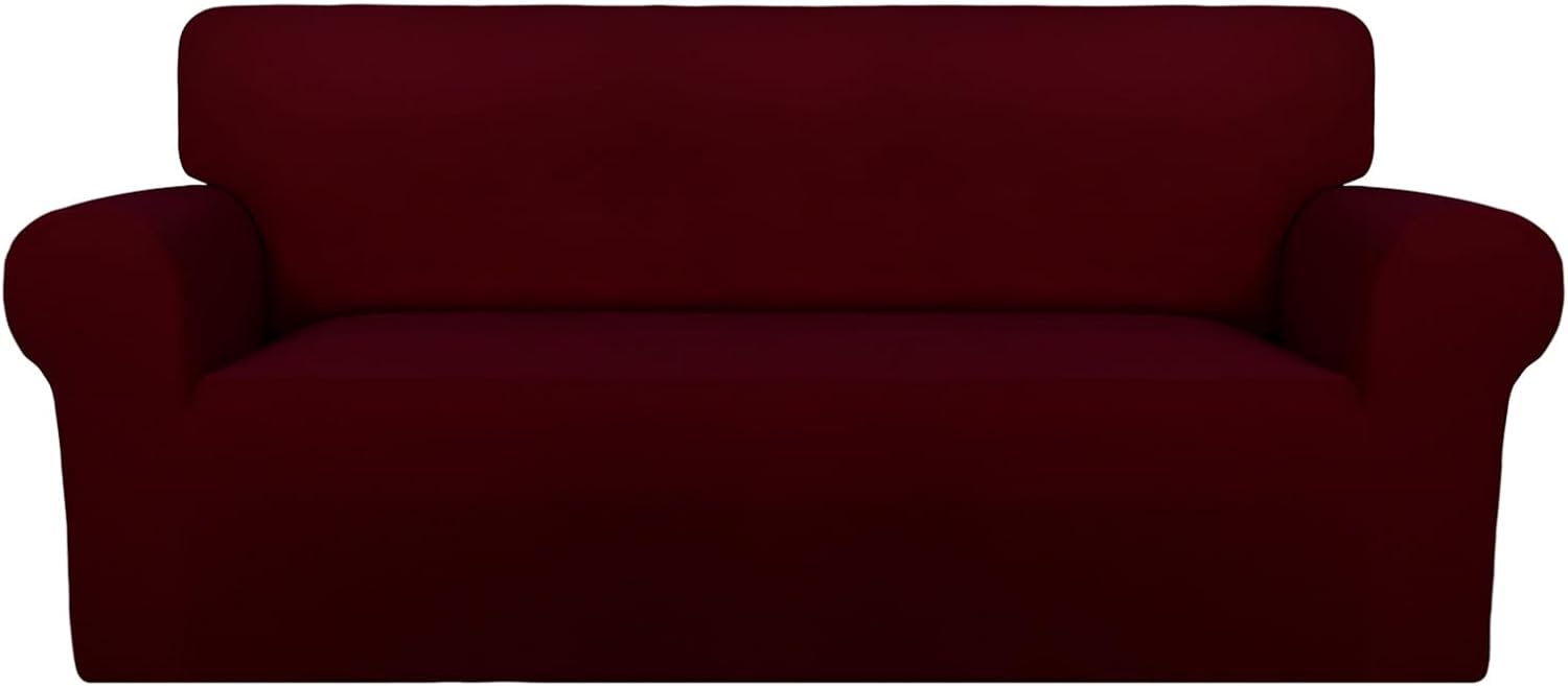 PureFit Super Stretch Chair Sofa Slipcover – Spandex Non Slip Soft Couch Sofa Cover, Washable Furniture Protector with Non Skid Foam and Elastic Bottom for Kids, Pets （Chair, Dark Gray）