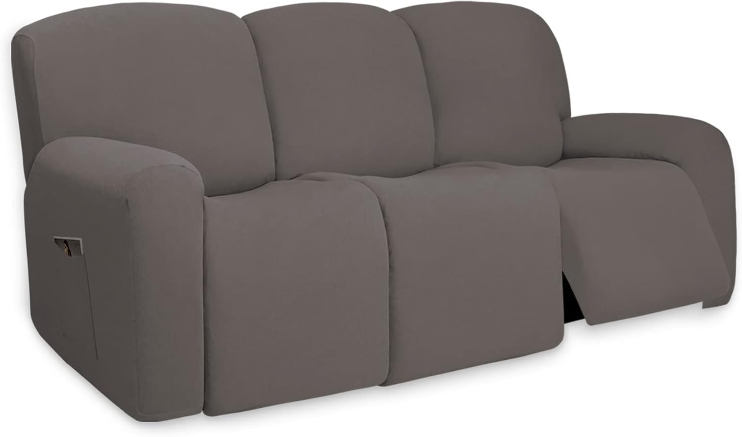 PureFit Super Stretch Chair Sofa Slipcover – Spandex Non Slip Soft Couch Sofa Cover, Washable Furniture Protector with Non Skid Foam and Elastic Bottom for Kids, Pets （Chair, Dark Gray）