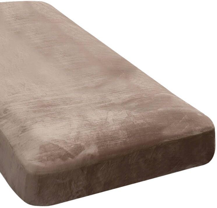 H.VERSAILTEX Velvet Stretch Couch Cushion Cover Plush Cushion Slipcover for Chair Loveseat Sofa Cushion Furniture Protector Seat Cushion Sofa Cover (3 Piece Sofa Cushion Covers, Ivory)