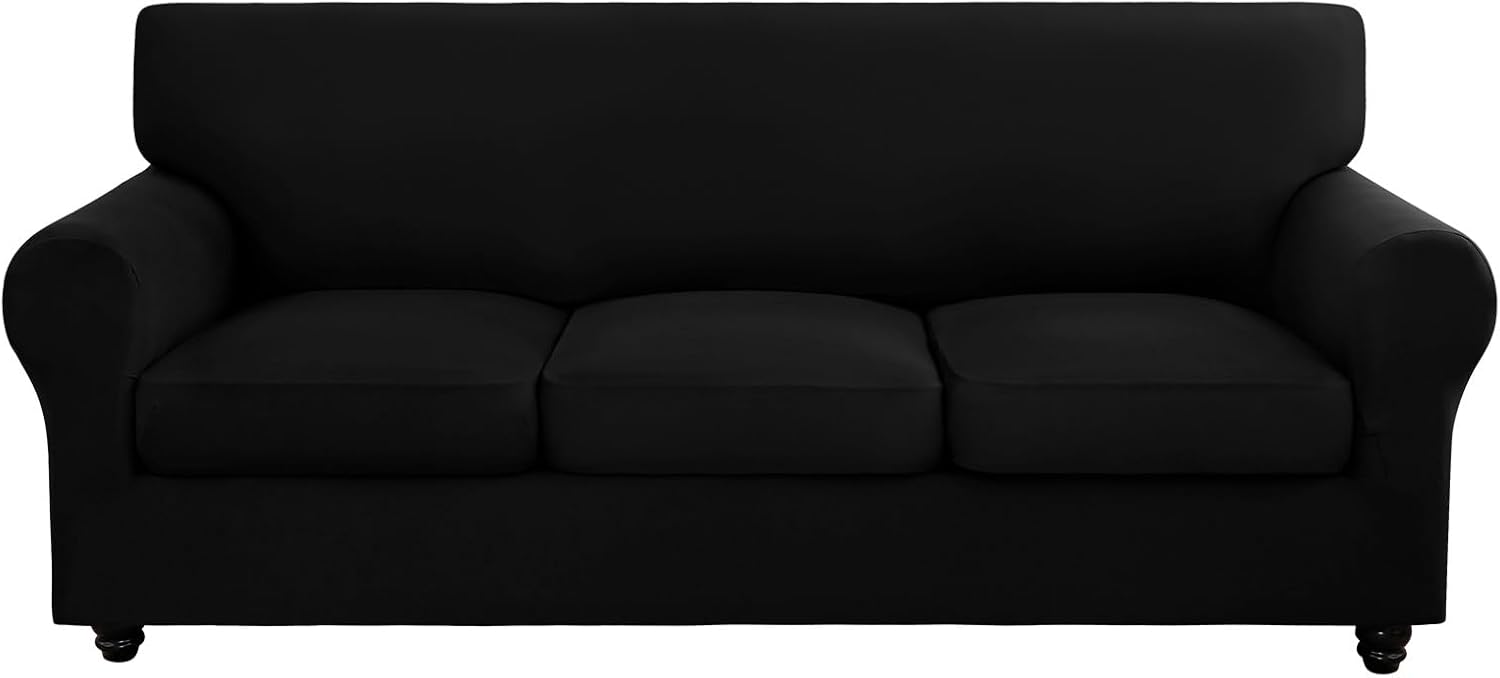 SearchI Stretch Sofa Cover Printed Couch Covers, Floral Pattern 2 Piece Armchair Slipcover with Separate Chair Cushion Cover, Washable Furniture Protector for Living Room(Armchair, Ball Flower)