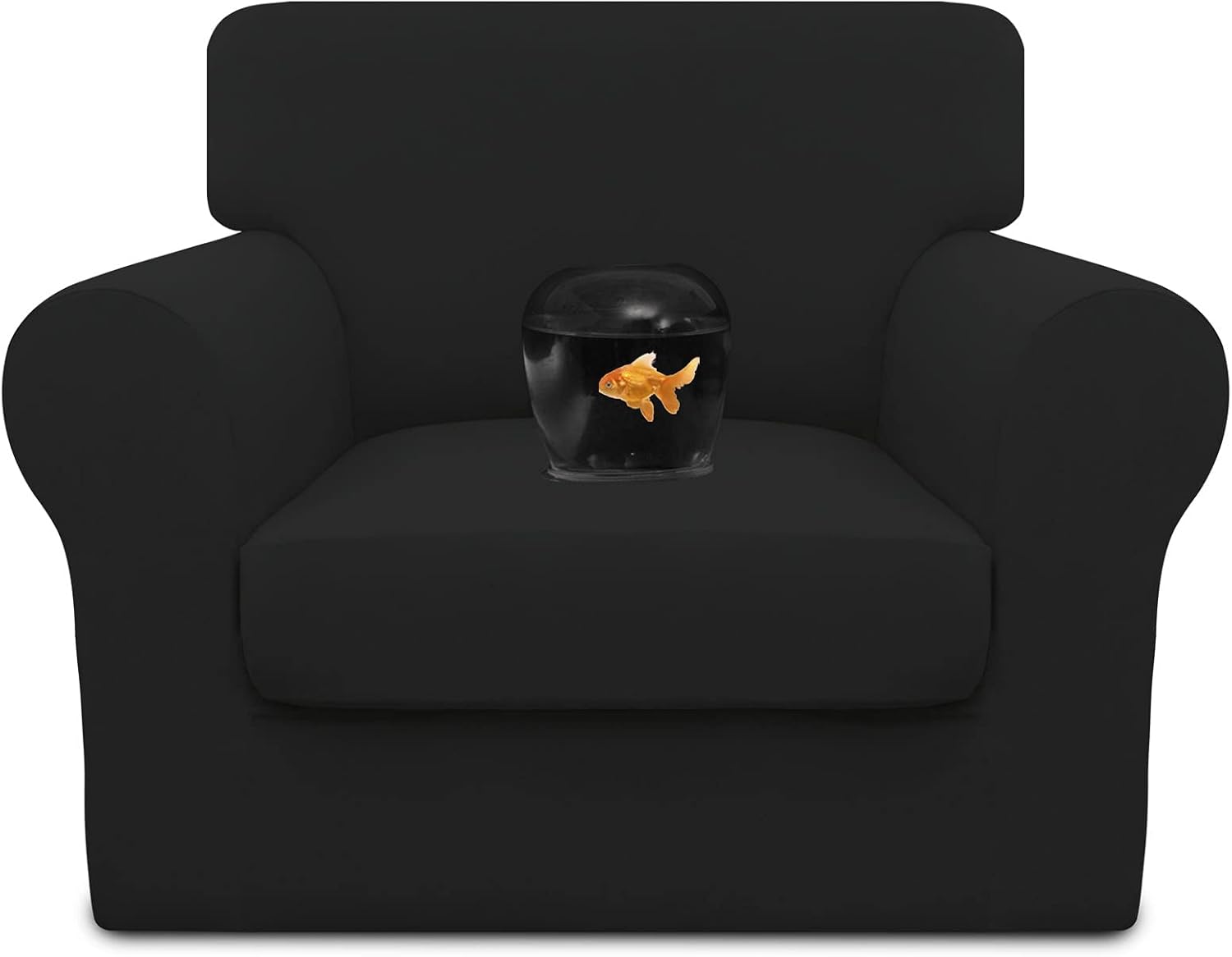 Easy-Going 100% Dual Waterproof 2 Pieces Chair Cover Stretch Soft Couch Cover for Dogs, Sofa Slipcover for 1 Separate Cushion Couch Leakproof Furniture Protector for Kids, Pets Grayish Green