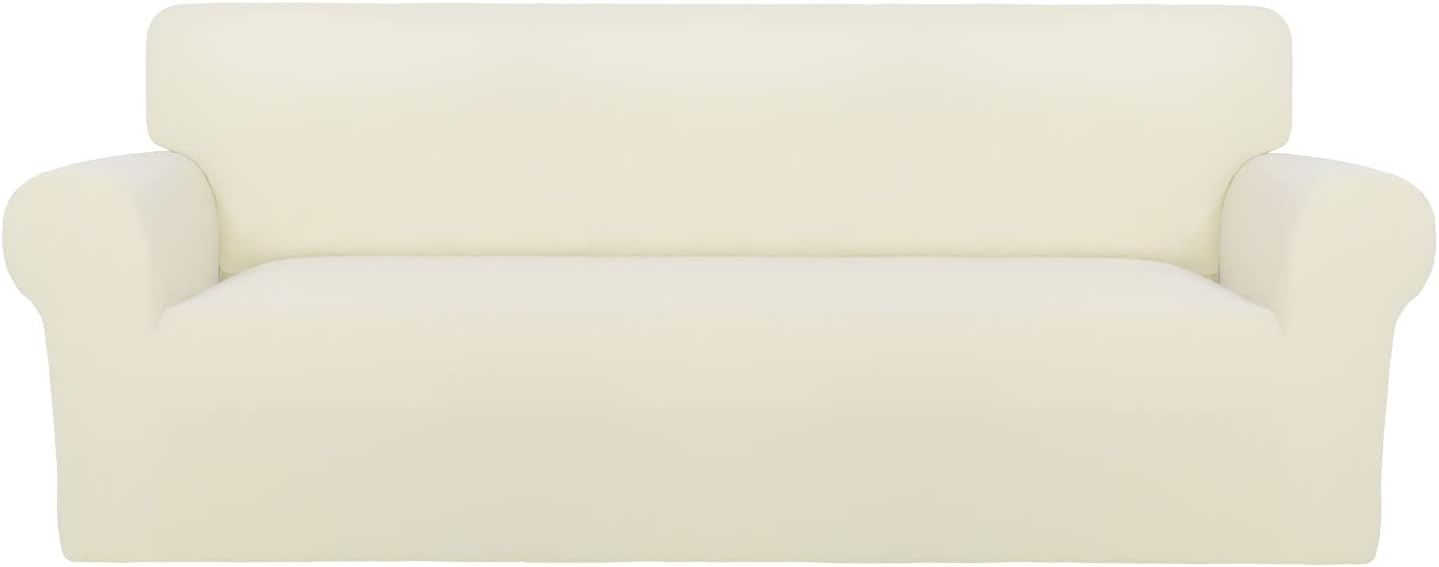 PureFit Super Stretch Chair Sofa Slipcover – Spandex Non Slip Soft Couch Sofa Cover, Washable Furniture Protector with Non Skid Foam and Elastic Bottom for Kids, Pets （Chair, Dark Gray）