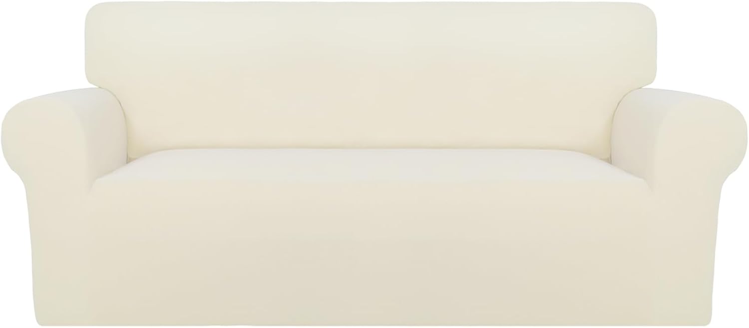 PureFit Super Stretch Chair Sofa Slipcover – Spandex Non Slip Soft Couch Sofa Cover, Washable Furniture Protector with Non Skid Foam and Elastic Bottom for Kids, Pets （Chair, Dark Gray）