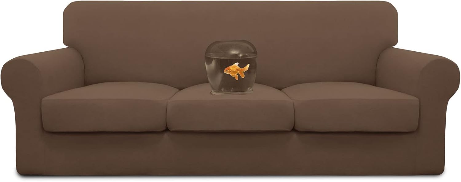 Easy-Going 100% Dual Waterproof 2 Pieces Chair Cover Stretch Soft Couch Cover for Dogs, Sofa Slipcover for 1 Separate Cushion Couch Leakproof Furniture Protector for Kids, Pets Grayish Green