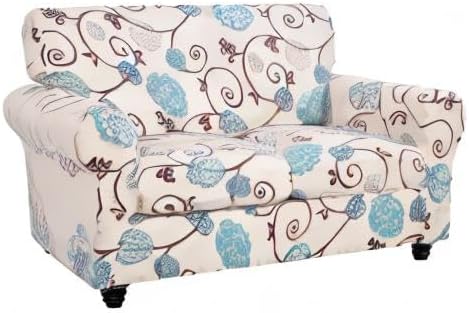 SearchI Stretch Sofa Cover Printed Couch Covers, Floral Pattern 2 Piece Armchair Slipcover with Separate Chair Cushion Cover, Washable Furniture Protector for Living Room(Armchair, Ball Flower)