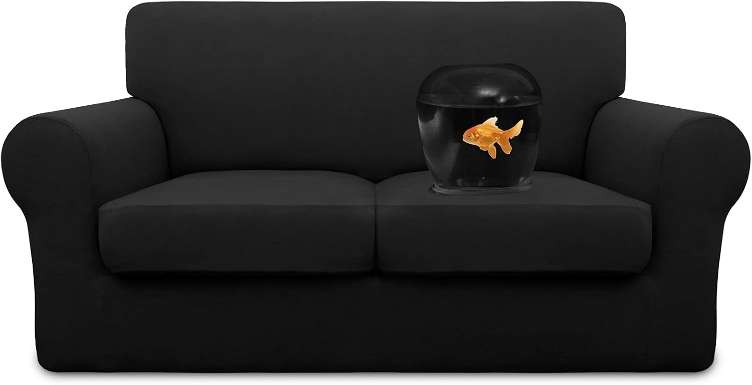 Easy-Going 100% Dual Waterproof 2 Pieces Chair Cover Stretch Soft Couch Cover for Dogs, Sofa Slipcover for 1 Separate Cushion Couch Leakproof Furniture Protector for Kids, Pets Grayish Green