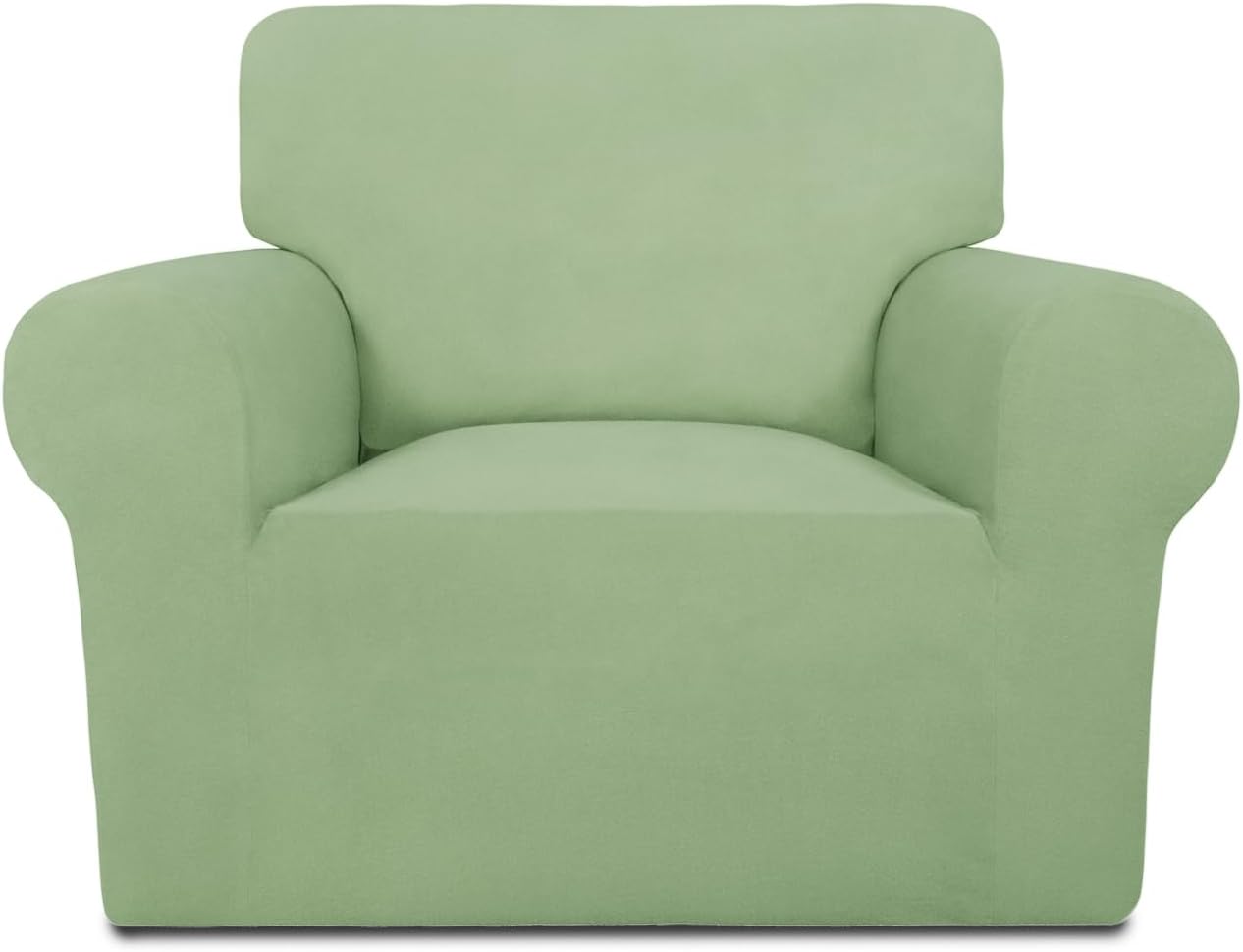 PureFit Super Stretch Chair Sofa Slipcover – Spandex Non Slip Soft Couch Sofa Cover, Washable Furniture Protector with Non Skid Foam and Elastic Bottom for Kids, Pets （Chair, Dark Gray）