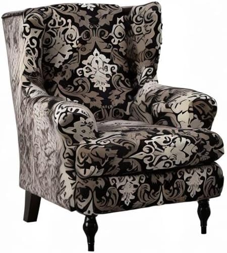 Wing Chair Slipcovers 2 Pieces Stretch Spandex Wingback Chair Covers Sofa Slipcover Printing Wingback Armchair Slipcovers Furniture Protector Couch Soft with Elastic Bottom for Wingback Chairs,12