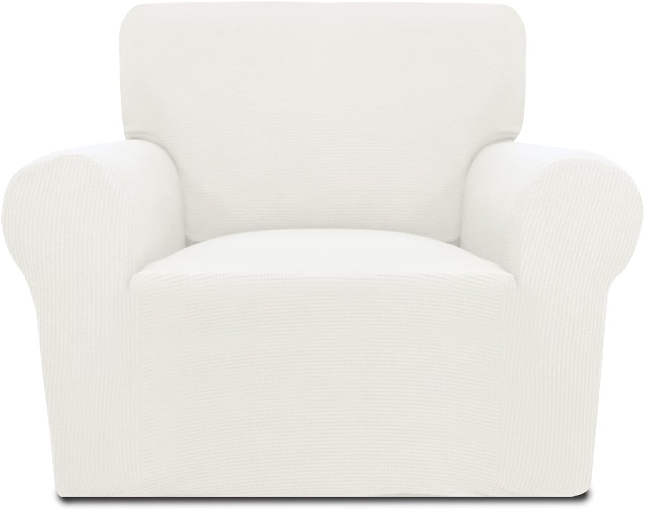 PureFit Stretch Chair Sofa Slipcover – Spandex Jacquard Non Slip Soft Couch Sofa Cover, Washable Furniture Protector with Non Skid Foam and Elastic Bottom for Kids (Chair, Dark Gray)