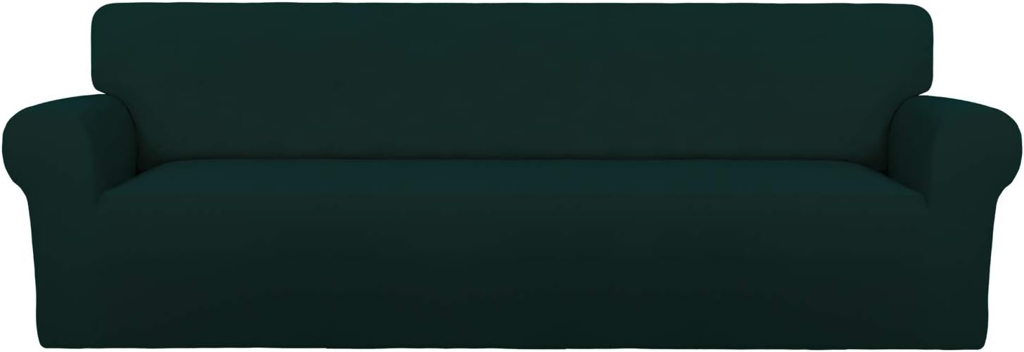 PureFit Super Stretch Chair Sofa Slipcover – Spandex Non Slip Soft Couch Sofa Cover, Washable Furniture Protector with Non Skid Foam and Elastic Bottom for Kids, Pets （Chair, Dark Gray）