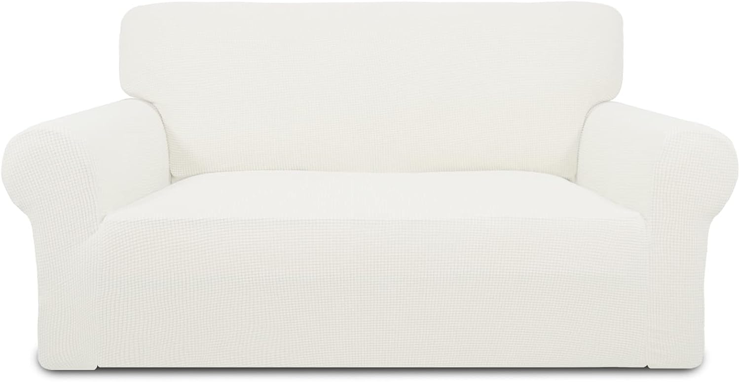 PureFit Stretch Chair Sofa Slipcover – Spandex Jacquard Non Slip Soft Couch Sofa Cover, Washable Furniture Protector with Non Skid Foam and Elastic Bottom for Kids (Chair, Dark Gray)