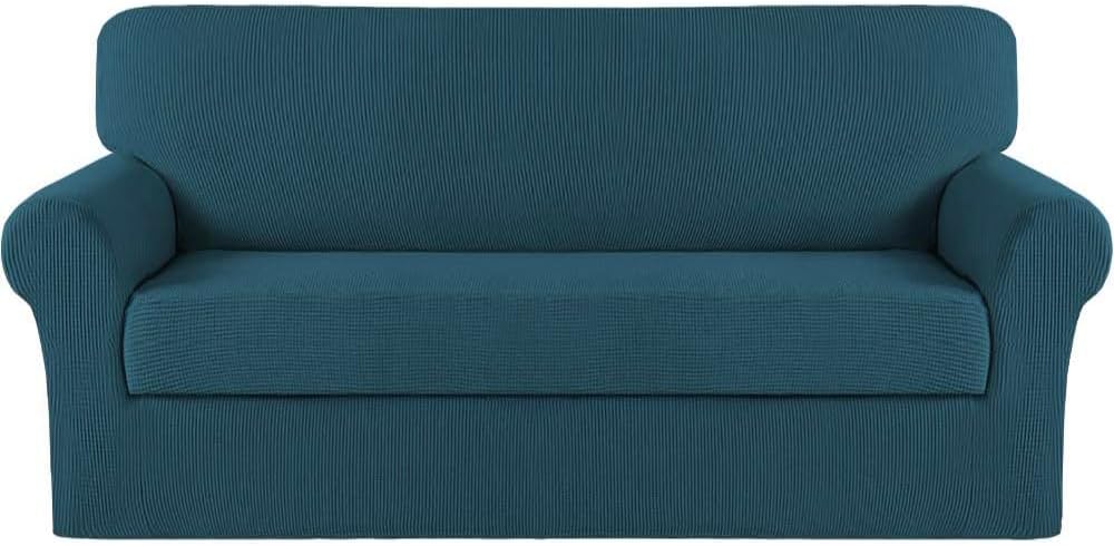 Turquoize 2 Piece Chair Covers for Living Room Armchair Cover Armchair Slipcovers with Arms Feature Thick Jacquard Fabric (Chair,Biscotti Beige)