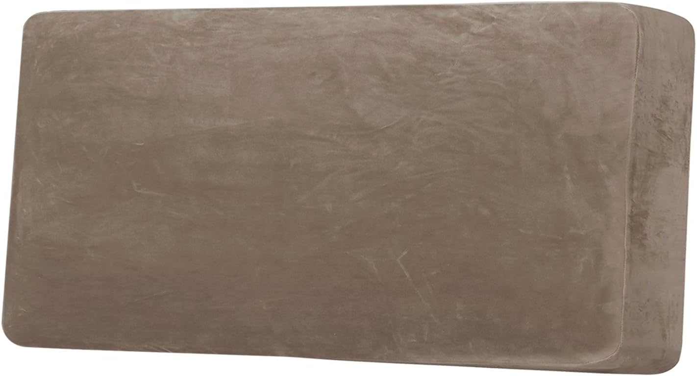 H.VERSAILTEX Velvet Stretch Couch Cushion Cover Plush Cushion Slipcover for Chair Loveseat Sofa Cushion Furniture Protector Seat Cushion Sofa Cover (3 Piece Sofa Cushion Covers, Ivory)