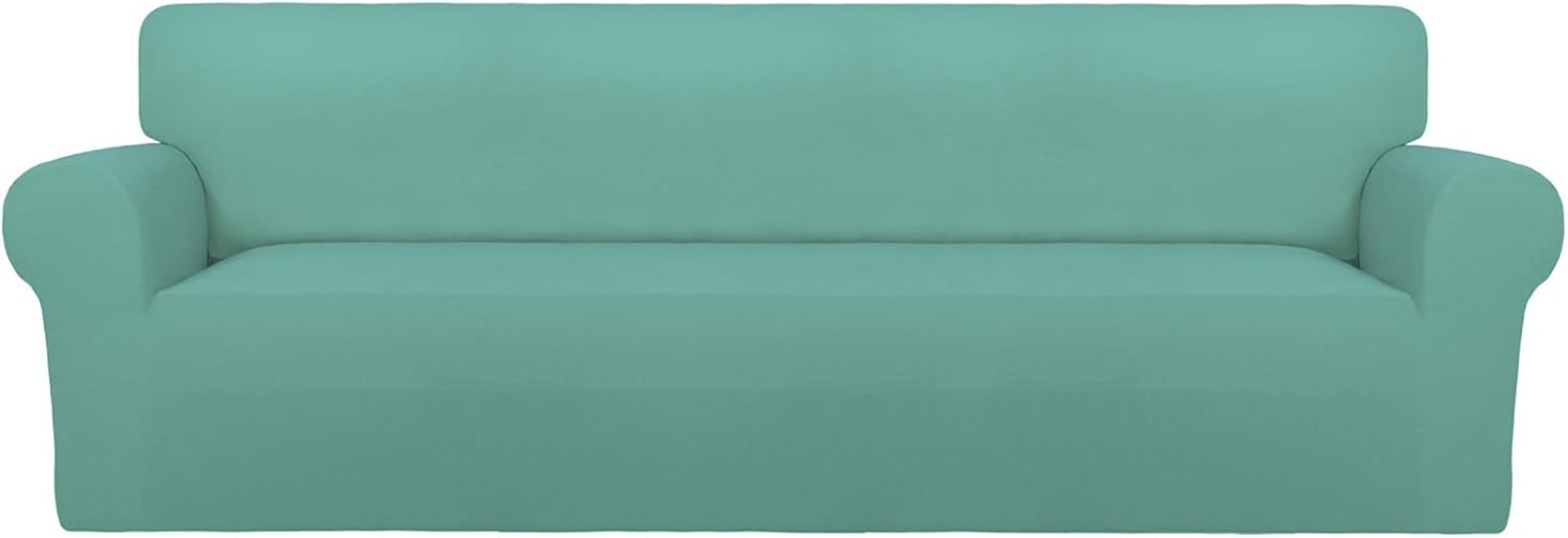 PureFit Super Stretch Chair Sofa Slipcover – Spandex Non Slip Soft Couch Sofa Cover, Washable Furniture Protector with Non Skid Foam and Elastic Bottom for Kids, Pets （Chair, Dark Gray）