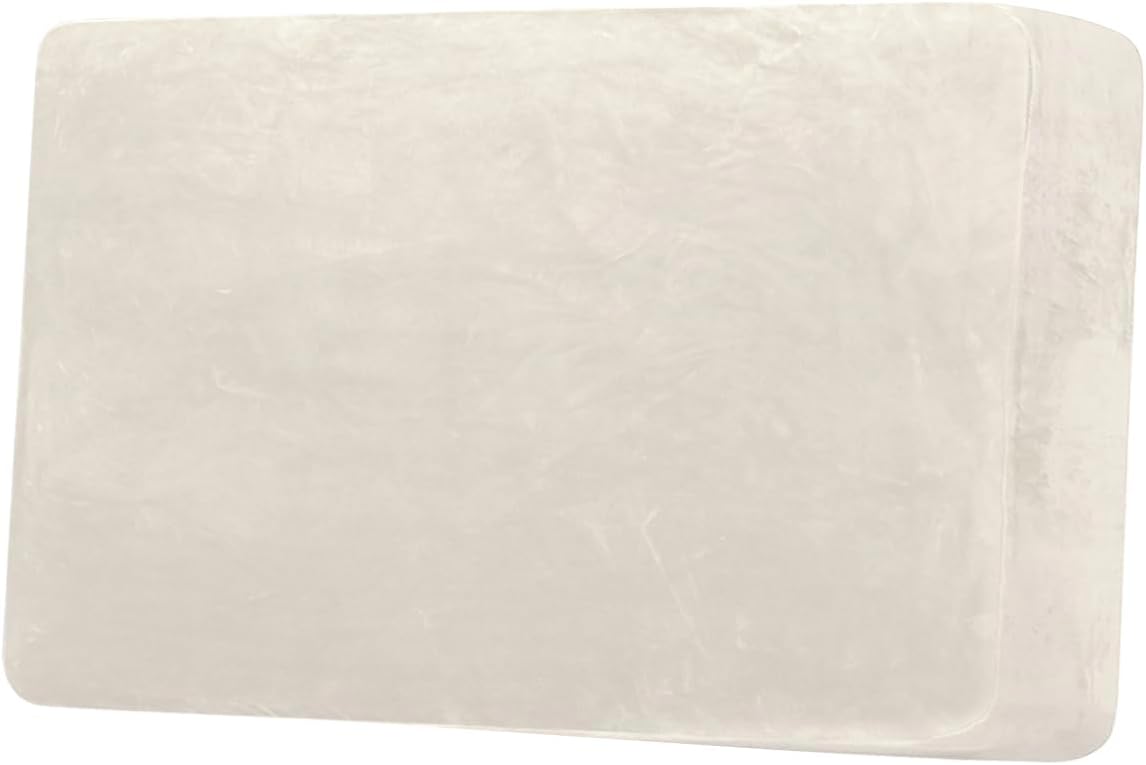 H.VERSAILTEX Velvet Stretch Couch Cushion Cover Plush Cushion Slipcover for Chair Loveseat Sofa Cushion Furniture Protector Seat Cushion Sofa Cover (3 Piece Sofa Cushion Covers, Ivory)