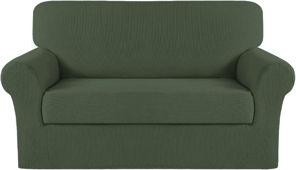 Turquoize 2 Piece Chair Covers for Living Room Armchair Cover Armchair Slipcovers with Arms Feature Thick Jacquard Fabric (Chair,Biscotti Beige)