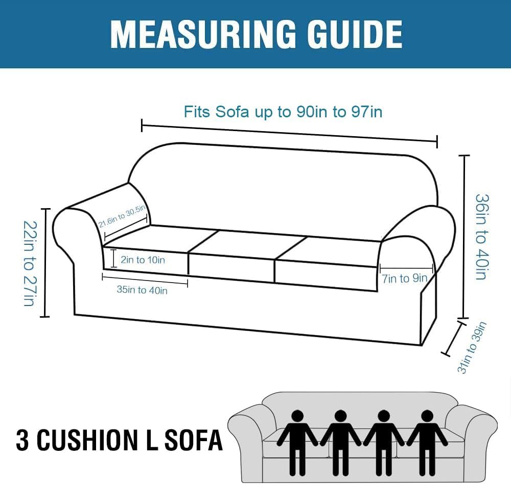 H.VERSAILTEX Rich Velvet Stretch 2 Piece Cover Chair Slipcover Sofa Cover Furniture Protector Couch Soft with Elastic Bottom Chair Couch Cover with Arms Width Up to 49 Inch(Chair, Ivory)