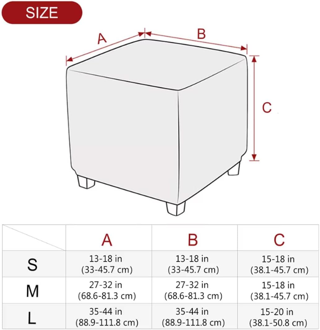 Ottoman Cover Square Velvet Storage