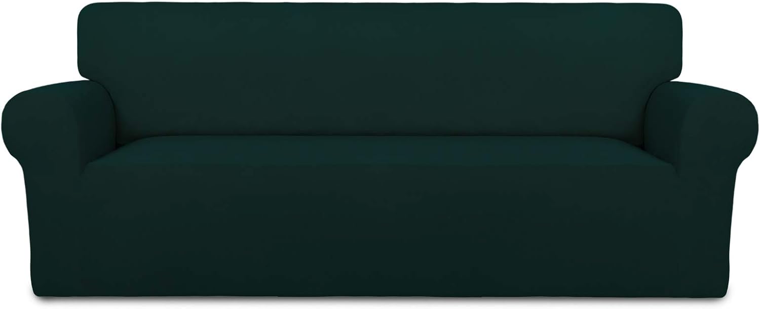 PureFit Super Stretch Chair Sofa Slipcover – Spandex Non Slip Soft Couch Sofa Cover, Washable Furniture Protector with Non Skid Foam and Elastic Bottom for Kids, Pets （Chair, Dark Gray）