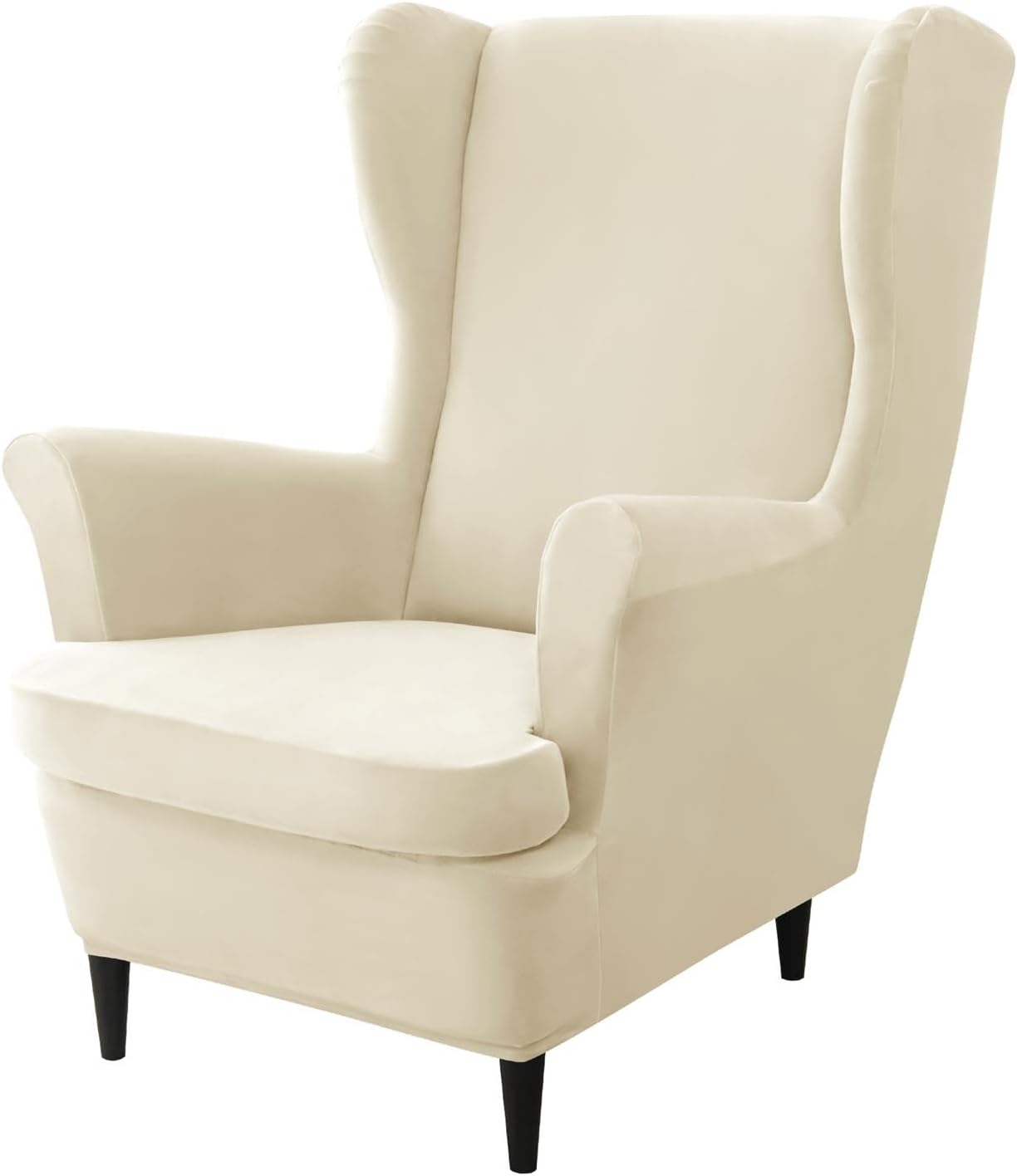 Wing Chair Slipcovers 2 Pieces Stretch Spandex Wingback Chair Covers Sofa Slipcover Printing Wingback Armchair Slipcovers Furniture Protector Couch Soft with Elastic Bottom for Wingback Chairs,12