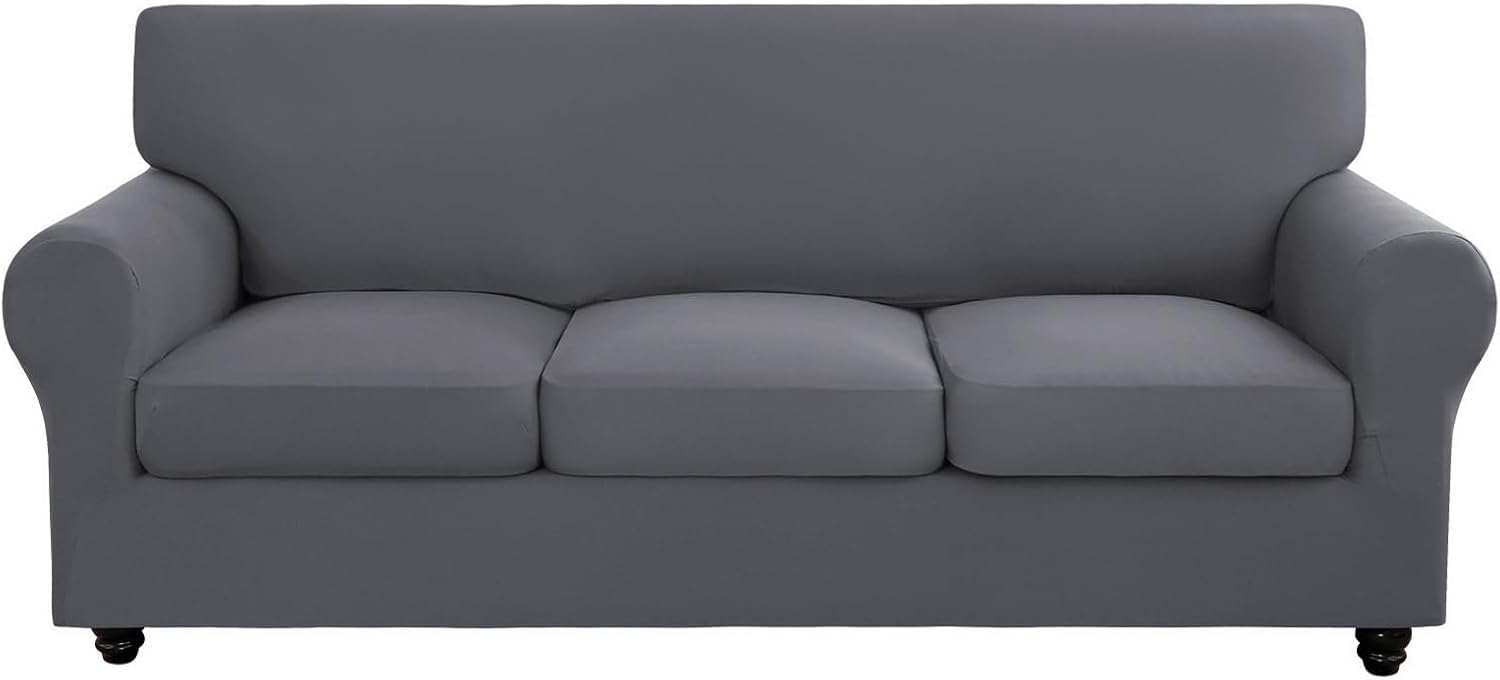 SearchI Stretch Sofa Cover Printed Couch Covers, Floral Pattern 2 Piece Armchair Slipcover with Separate Chair Cushion Cover, Washable Furniture Protector for Living Room(Armchair, Ball Flower)