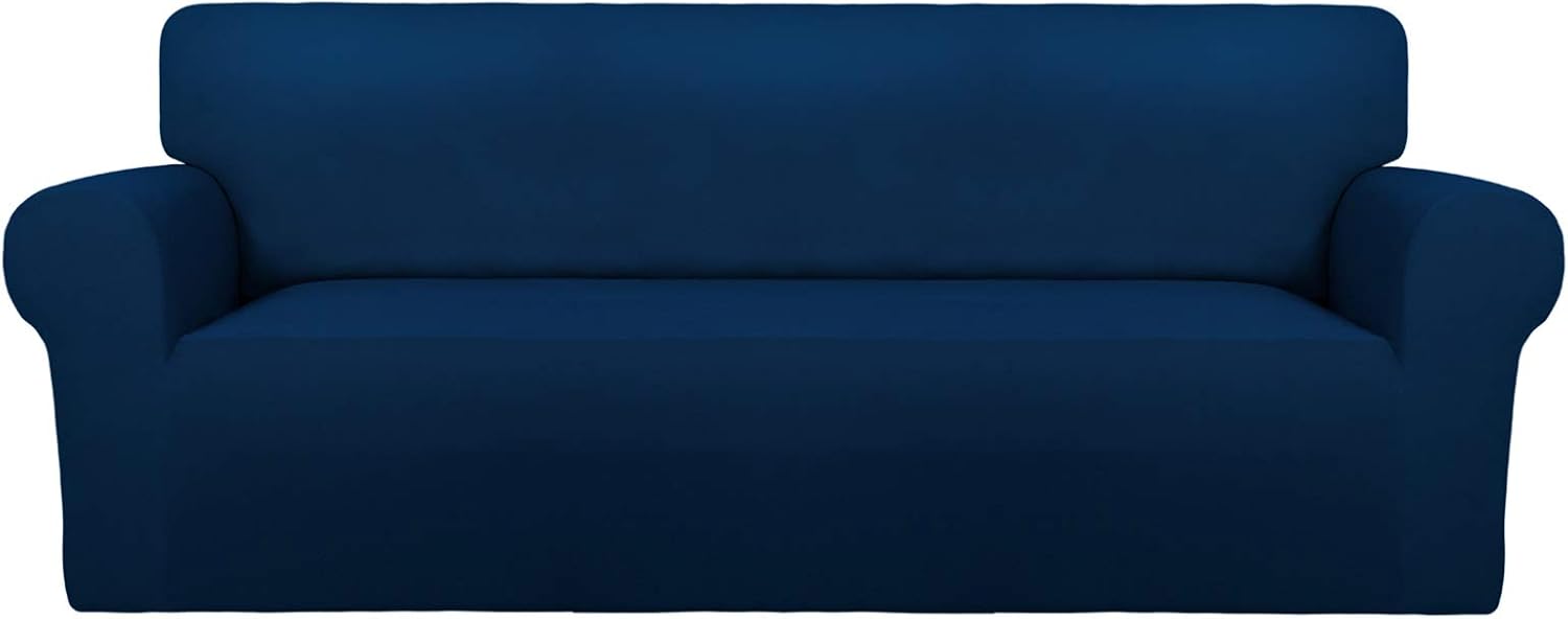 PureFit Super Stretch Chair Sofa Slipcover – Spandex Non Slip Soft Couch Sofa Cover, Washable Furniture Protector with Non Skid Foam and Elastic Bottom for Kids, Pets （Chair, Dark Gray）