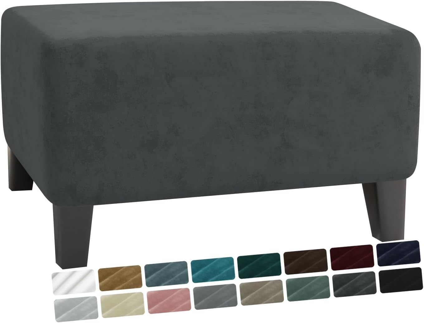 Velvet Ottoman Cover Rectangular