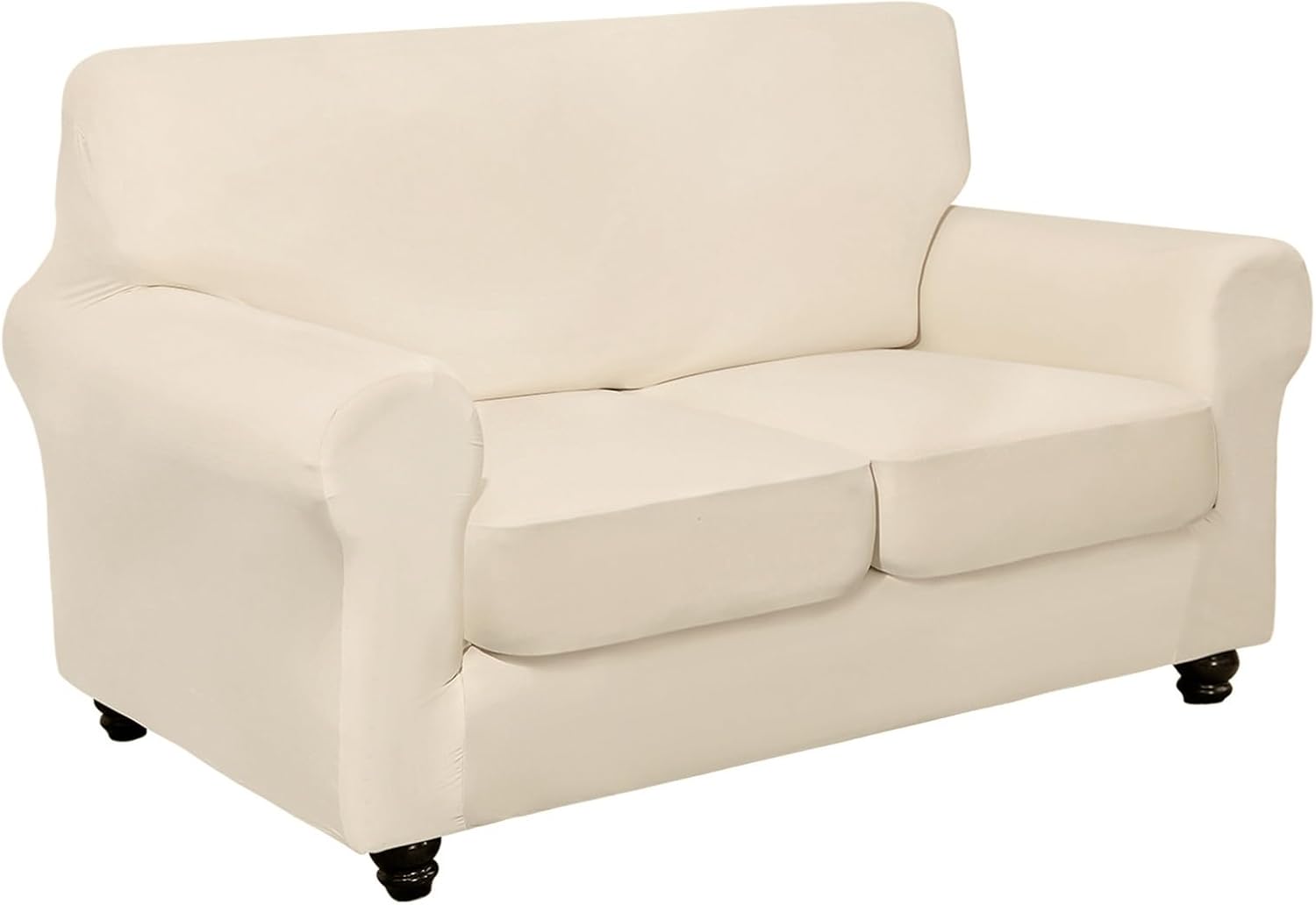 SearchI Stretch Sofa Cover Printed Couch Covers, Floral Pattern 2 Piece Armchair Slipcover with Separate Chair Cushion Cover, Washable Furniture Protector for Living Room(Armchair, Ball Flower)