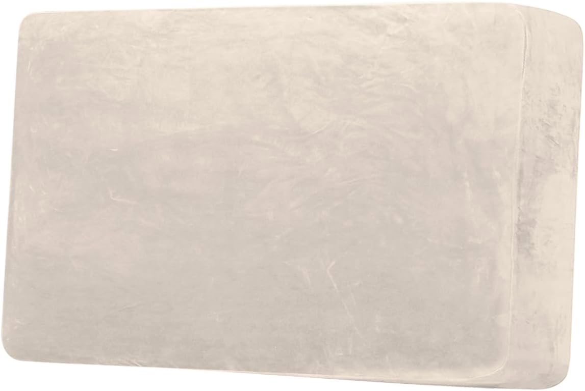 H.VERSAILTEX Velvet Stretch Couch Cushion Cover Plush Cushion Slipcover for Chair Loveseat Sofa Cushion Furniture Protector Seat Cushion Sofa Cover (3 Piece Sofa Cushion Covers, Ivory)