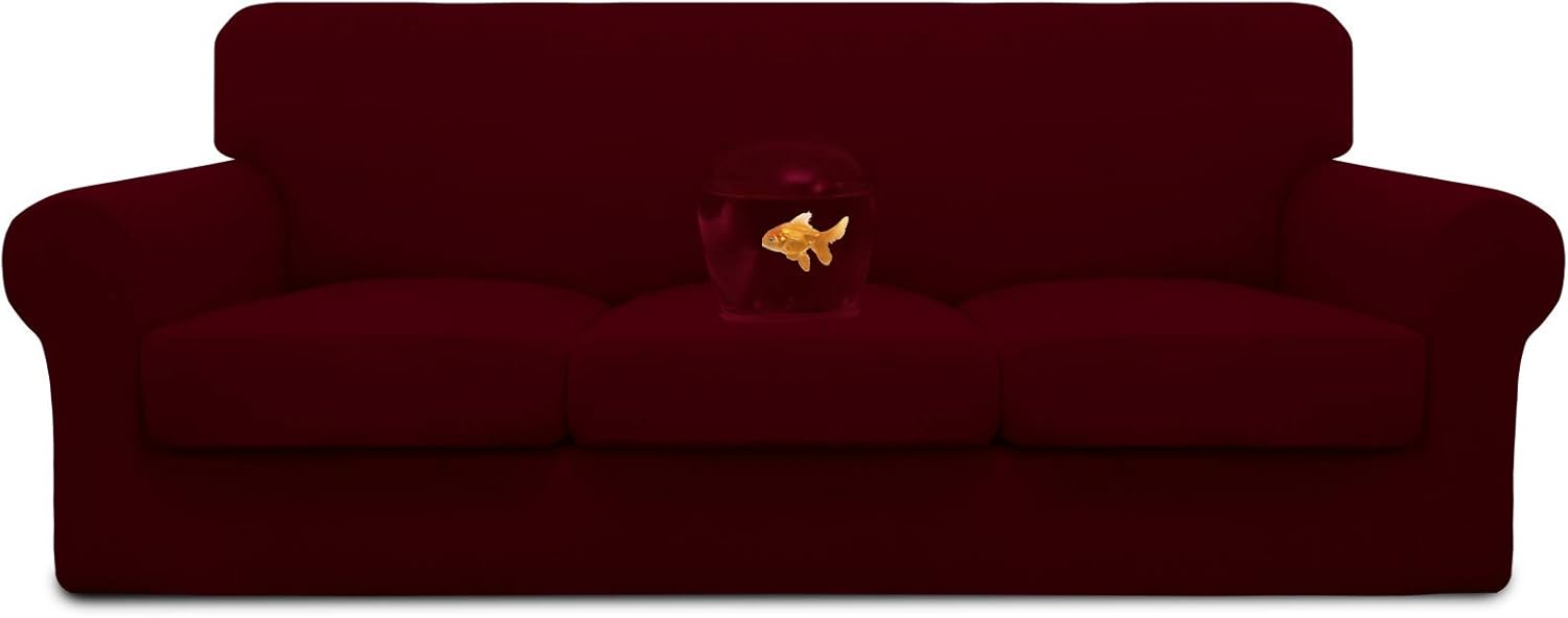 Easy-Going 100% Dual Waterproof 2 Pieces Chair Cover Stretch Soft Couch Cover for Dogs, Sofa Slipcover for 1 Separate Cushion Couch Leakproof Furniture Protector for Kids, Pets Grayish Green