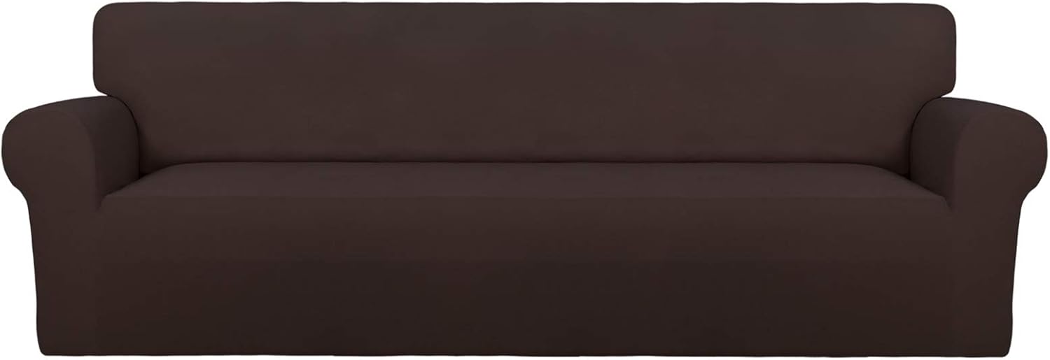 PureFit Super Stretch Chair Sofa Slipcover – Spandex Non Slip Soft Couch Sofa Cover, Washable Furniture Protector with Non Skid Foam and Elastic Bottom for Kids, Pets （Chair, Dark Gray）