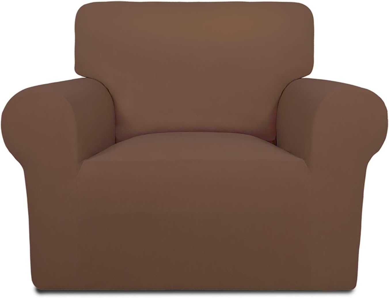 PureFit Super Stretch Chair Sofa Slipcover – Spandex Non Slip Soft Couch Sofa Cover, Washable Furniture Protector with Non Skid Foam and Elastic Bottom for Kids, Pets （Chair, Dark Gray）