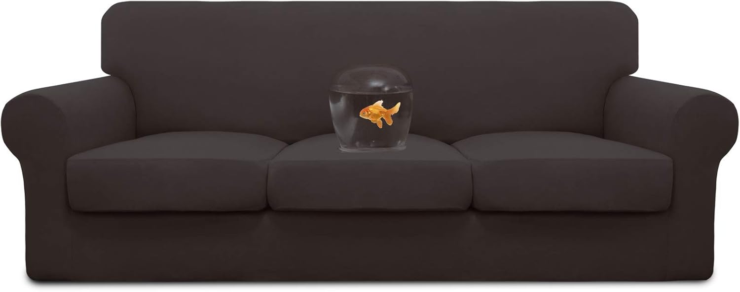 Easy-Going 100% Dual Waterproof 2 Pieces Chair Cover Stretch Soft Couch Cover for Dogs, Sofa Slipcover for 1 Separate Cushion Couch Leakproof Furniture Protector for Kids, Pets Grayish Green