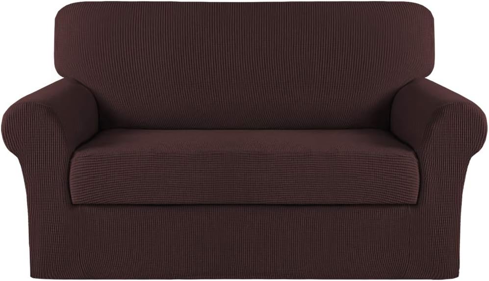 Turquoize 2 Piece Chair Covers for Living Room Armchair Cover Armchair Slipcovers with Arms Feature Thick Jacquard Fabric (Chair,Biscotti Beige)