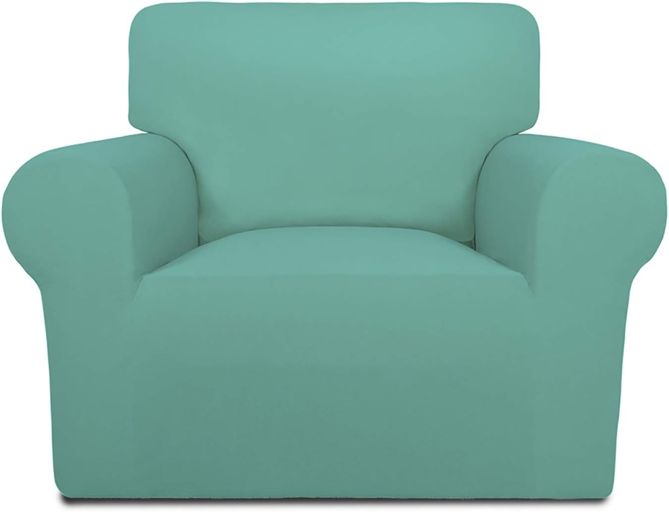 PureFit Super Stretch Chair Sofa Slipcover – Spandex Non Slip Soft Couch Sofa Cover, Washable Furniture Protector with Non Skid Foam and Elastic Bottom for Kids, Pets （Chair, Dark Gray）