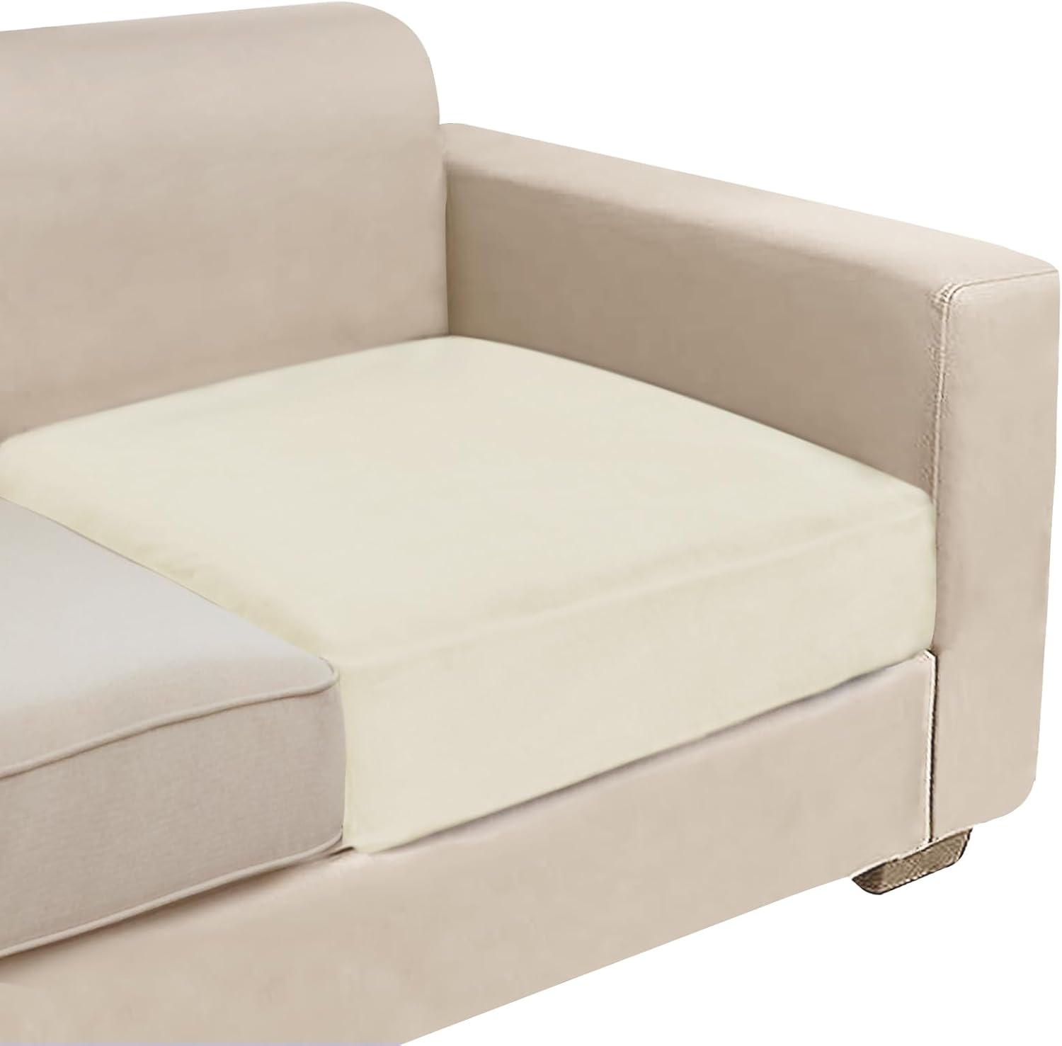 NAISI Sectional Couch Cover 4 Pieces Velvet Separate Couch Cushion Covers L Shape Soft Stretch Sofa Slipcovers with 2pcs Pillowcases for Left/Right Chaise Sectional Couch(3 Seater+1 Chaise,Dark Grey)