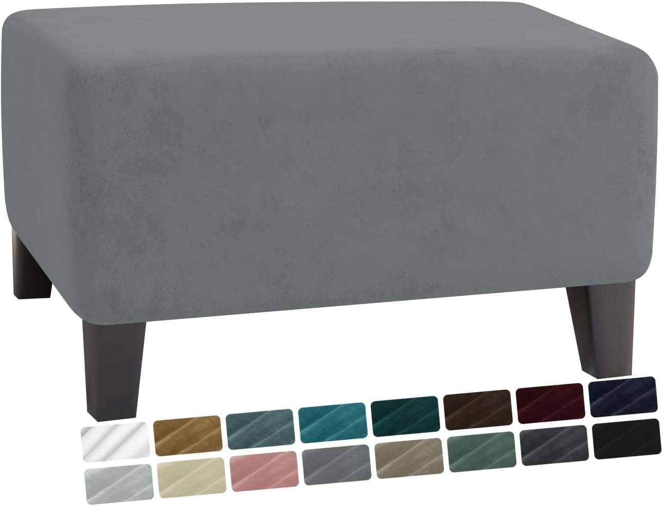 Velvet Ottoman Cover Rectangular
