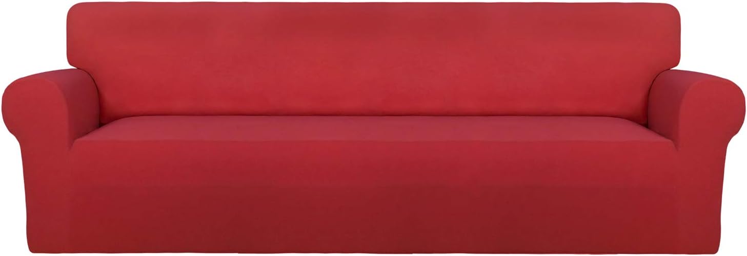 PureFit Super Stretch Chair Sofa Slipcover – Spandex Non Slip Soft Couch Sofa Cover, Washable Furniture Protector with Non Skid Foam and Elastic Bottom for Kids, Pets （Chair, Dark Gray）