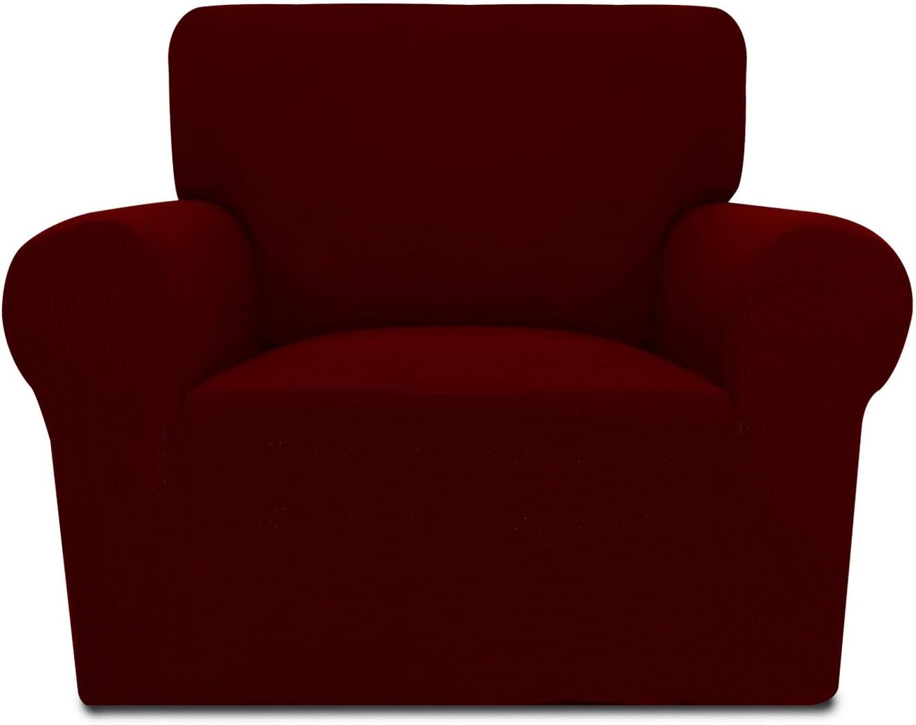 PureFit Stretch Chair Sofa Slipcover – Spandex Jacquard Non Slip Soft Couch Sofa Cover, Washable Furniture Protector with Non Skid Foam and Elastic Bottom for Kids (Chair, Dark Gray)