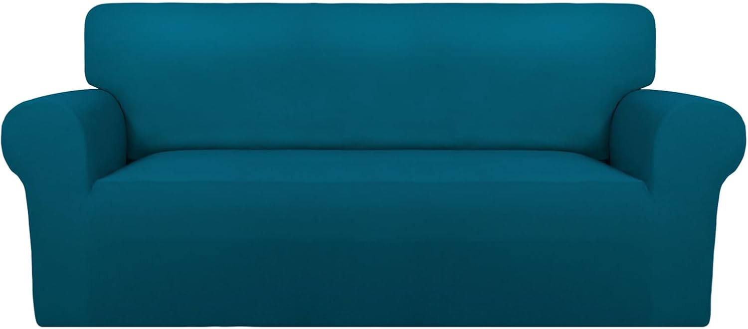 PureFit Super Stretch Chair Sofa Slipcover – Spandex Non Slip Soft Couch Sofa Cover, Washable Furniture Protector with Non Skid Foam and Elastic Bottom for Kids, Pets （Chair, Dark Gray）