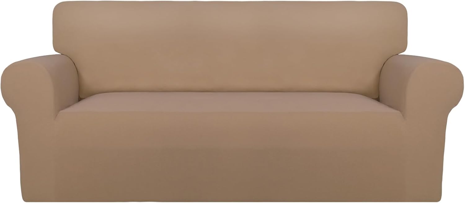 PureFit Super Stretch Chair Sofa Slipcover – Spandex Non Slip Soft Couch Sofa Cover, Washable Furniture Protector with Non Skid Foam and Elastic Bottom for Kids, Pets （Chair, Dark Gray）