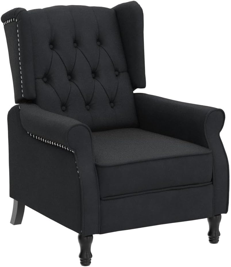 Velvet Accent Chair, Push Back Recliner Chair