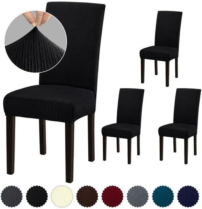 Stretch Dining Room Chair Covers Set of 6, Removable Washable Chair Covers for Dining Chairs,Dining Room, Hotel, Ceremony